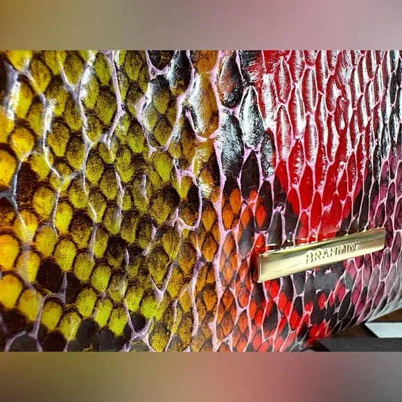Brahmin NWT Tia - Red Dragon Experium Snake Print Tote - Picture 12 of 14